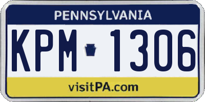 PA license plate KPM1306