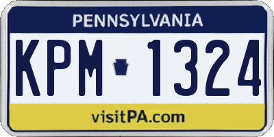 PA license plate KPM1324