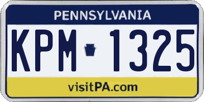 PA license plate KPM1325