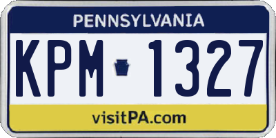 PA license plate KPM1327