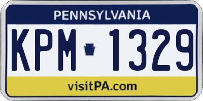 PA license plate KPM1329