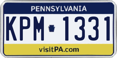 PA license plate KPM1331