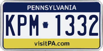 PA license plate KPM1332