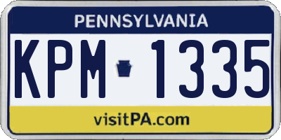 PA license plate KPM1335