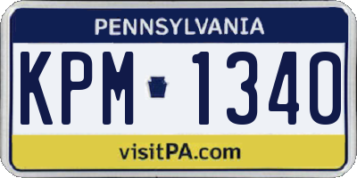 PA license plate KPM1340