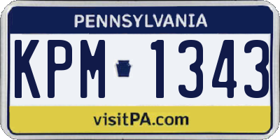PA license plate KPM1343