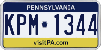 PA license plate KPM1344