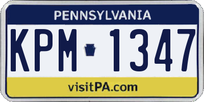 PA license plate KPM1347