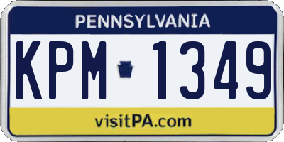 PA license plate KPM1349