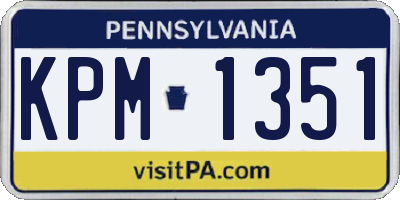 PA license plate KPM1351