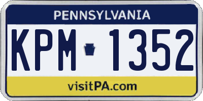 PA license plate KPM1352