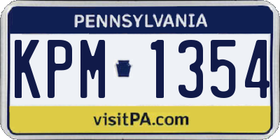 PA license plate KPM1354