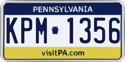 PA license plate KPM1356