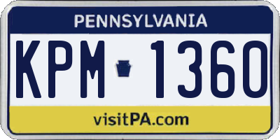 PA license plate KPM1360