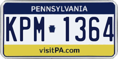 PA license plate KPM1364