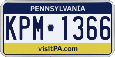 PA license plate KPM1366