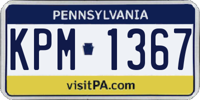 PA license plate KPM1367