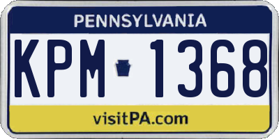 PA license plate KPM1368
