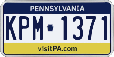 PA license plate KPM1371