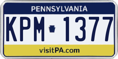 PA license plate KPM1377