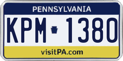PA license plate KPM1380