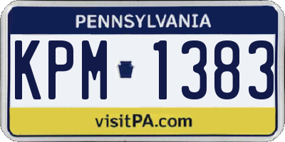 PA license plate KPM1383