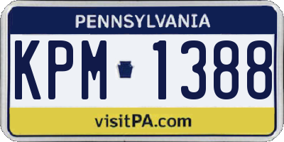 PA license plate KPM1388