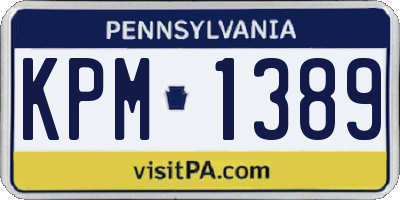 PA license plate KPM1389