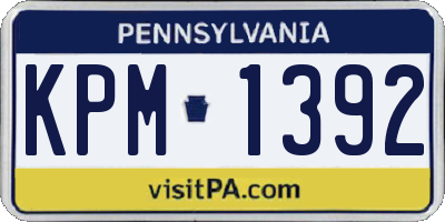 PA license plate KPM1392
