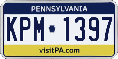 PA license plate KPM1397