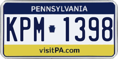 PA license plate KPM1398