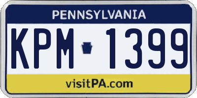 PA license plate KPM1399