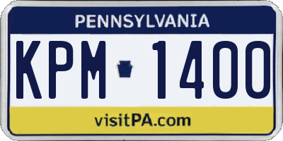 PA license plate KPM1400