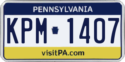 PA license plate KPM1407
