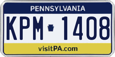 PA license plate KPM1408
