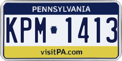 PA license plate KPM1413