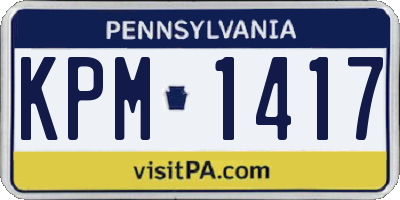 PA license plate KPM1417