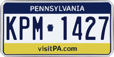 PA license plate KPM1427
