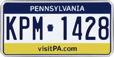 PA license plate KPM1428