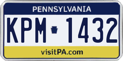 PA license plate KPM1432
