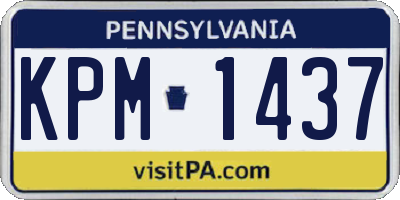 PA license plate KPM1437