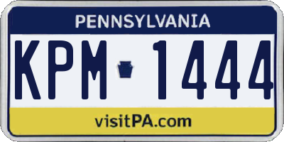 PA license plate KPM1444
