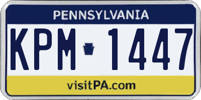 PA license plate KPM1447