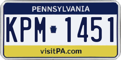PA license plate KPM1451