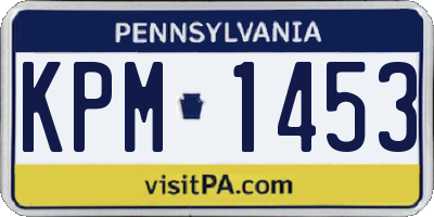PA license plate KPM1453