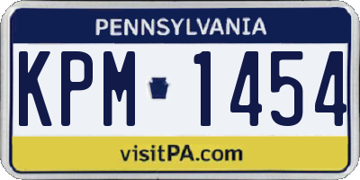PA license plate KPM1454