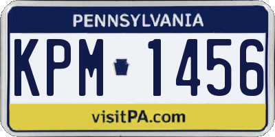 PA license plate KPM1456