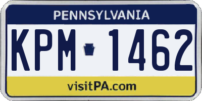 PA license plate KPM1462
