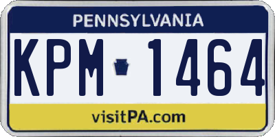 PA license plate KPM1464