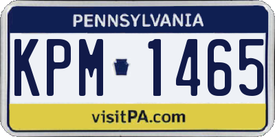 PA license plate KPM1465